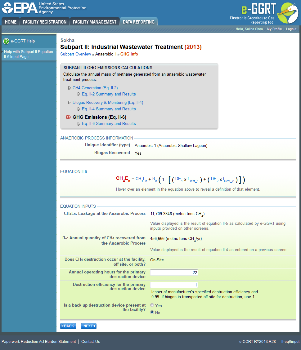 Subpart II: Equation II-6